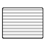 Horizontal Stripes - White and Silver Gray Fleece Blanket (Small) (One Side)