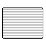 Horizontal Stripes - White and Silver Gray Double Sided Fleece Blanket (Small) (Two Sides)