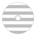 Horizontal Stripes - White and Silver Gray CD Wall Clock