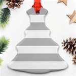 Horizontal Stripes - White and Silver Gray Christmas Tree Ornament (Two Sides)