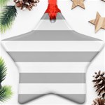 Horizontal Stripes - White and Silver Gray Ornament (Star)