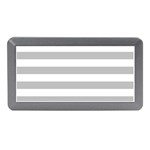 Horizontal Stripes - White and Silver Gray Memory Card Reader (Mini)