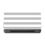 Horizontal Stripes - White and Silver Gray Memory Card Reader with CF