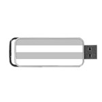 Horizontal Stripes - White and Silver Gray Portable USB Flash (One Side)