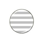Horizontal Stripes - White and Silver Gray Hat Clip Ball Marker (4 pack)