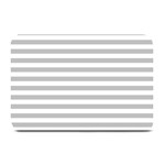 Horizontal Stripes - White and Silver Gray Plate Mat
