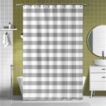 Horizontal Stripes - White and Silver Gray Shower Curtain 48  x 72  (Small)