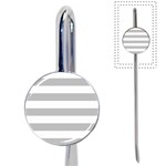 Horizontal Stripes - White and Silver Gray Book Mark