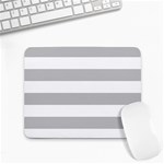 Horizontal Stripes - White and Silver Gray Small Mousepad