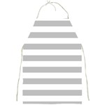 Horizontal Stripes - White and Silver Gray Full Print Apron