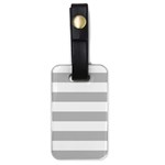 Horizontal Stripes - White and Silver Gray Luggage Tag (One Side)