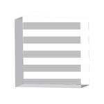 Horizontal Stripes - White and Silver Gray 4 x 4  Acrylic Photo Block