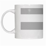 Horizontal Stripes - White and Silver Gray White Mug