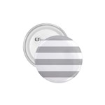 Horizontal Stripes - White and Silver Gray 1.75  Button