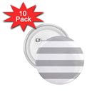 Horizontal Stripes - White and Silver Gray 1.75  Button (10 pack)
