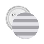 Horizontal Stripes - White and Silver Gray 2.25  Button