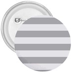 Horizontal Stripes - White and Silver Gray 3  Button