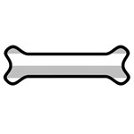 Horizontal Stripes - White and Silver Gray Magnet (Dog Bone)