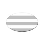Horizontal Stripes - White and Silver Gray Sticker Oval (10 pack)