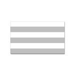 Horizontal Stripes - White and Silver Gray Sticker Rectangular (10 pack)