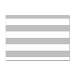 Horizontal Stripes - White and Silver Gray Sticker A4 (100 pack)