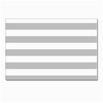Horizontal Stripes - White and Silver Gray Postcard 4  x 6 