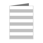 Horizontal Stripes - White and Silver Gray Mini Greeting Card