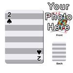 Horizontal Stripes - White and Silver Gray Playing Cards 54 Designs