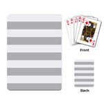 Horizontal Stripes - White and Silver Gray Playing Cards Single Design