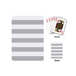 Horizontal Stripes - White and Silver Gray Playing Cards (Mini)