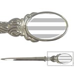 Horizontal Stripes - White and Silver Gray Letter Opener