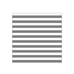 Horizontal Stripes - White and Gray Satin Bandana Scarf