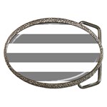 Horizontal Stripes - White and Gray Belt Buckle
