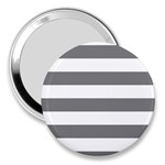 Horizontal Stripes - White and Gray 3  Handbag Mirror
