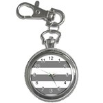 Horizontal Stripes - White and Gray Key Chain Watch