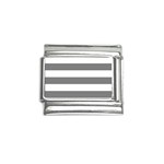 Horizontal Stripes - White and Gray Italian Charm (9mm)