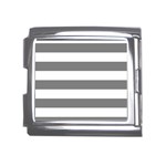 Horizontal Stripes - White and Gray Mega Link Italian Charm (18mm)