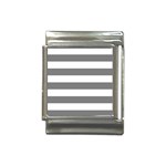 Horizontal Stripes - White and Gray Italian Charm (13mm)