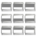 Horizontal Stripes - White and Gray 9mm Italian Charm (9 pack)