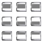 Horizontal Stripes - White and Gray Mega Link Italian Charm (9 pack)