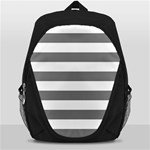 Horizontal Stripes - White and Gray Backpack Bag