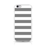 Horizontal Stripes - White and Gray Apple iPhone 6/6S Silicone Case (Transparent)