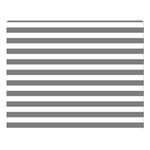 Horizontal Stripes - White and Gray Double Sided Flano Blanket (Large)