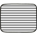 Horizontal Stripes - White and Gray Double Sided Fleece Blanket (Mini)