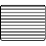 Horizontal Stripes - White and Gray Fleece Blanket (Medium) (One Side)