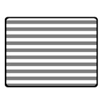 Horizontal Stripes - White and Gray Fleece Blanket (Small) (One Side)