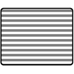 Horizontal Stripes - White and Gray Double Sided Fleece Blanket (Medium) (Two Sides)