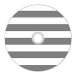 Horizontal Stripes - White and Gray CD Wall Clock