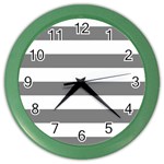 Horizontal Stripes - White and Gray Color Wall Clock