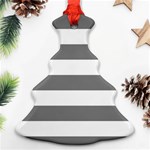 Horizontal Stripes - White and Gray Ornament (Christmas Tree)